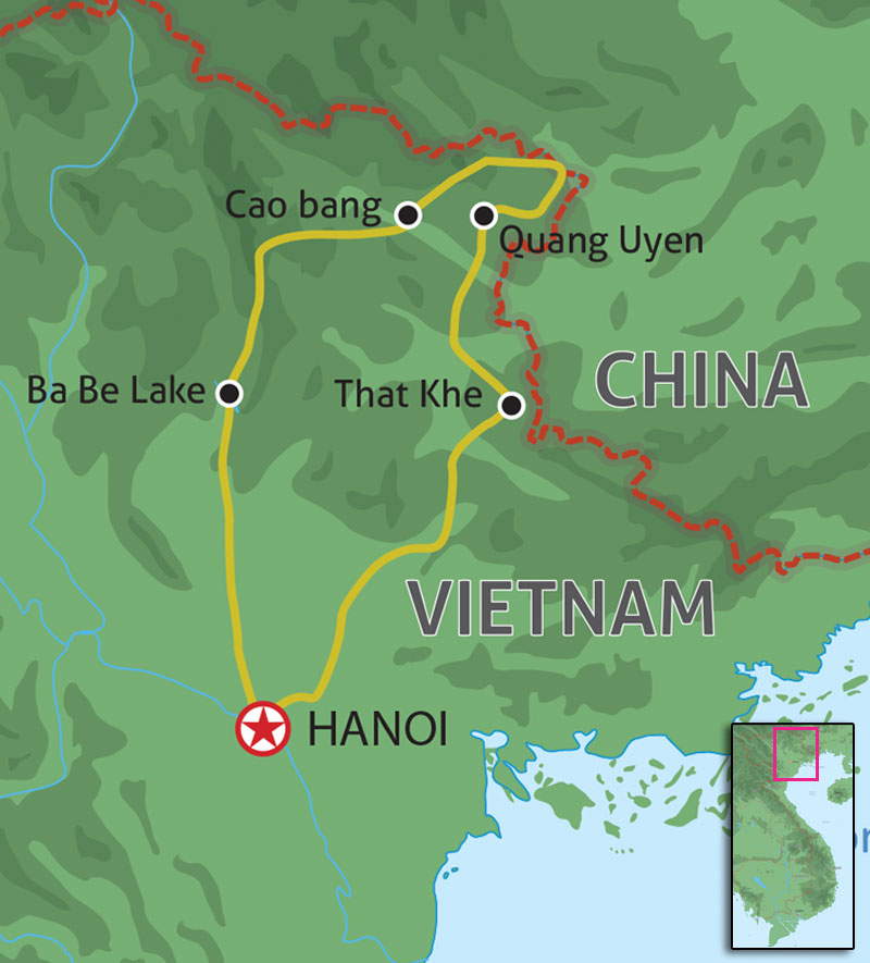 We ride Vietnam Northeast tour map