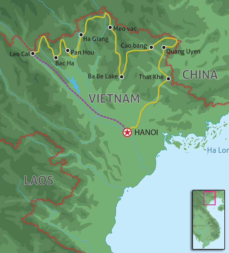 Ha Giang motorbike tour map